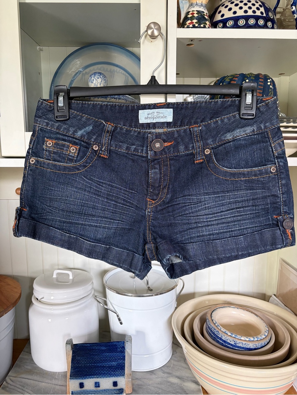 Aeropostale Shorts 9/10 Dark Wash Denim Cuffed Women's Shorts